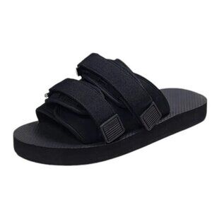 Open Toe (Very Comfortable) Sandals-(Black)-(Size-10)-(New)-$30.00